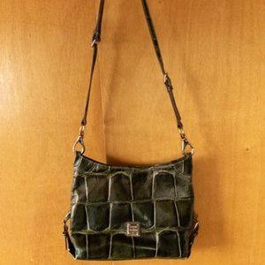 Dooney & Bourke Green Animal Print Pressed Leather Crossbody Purse